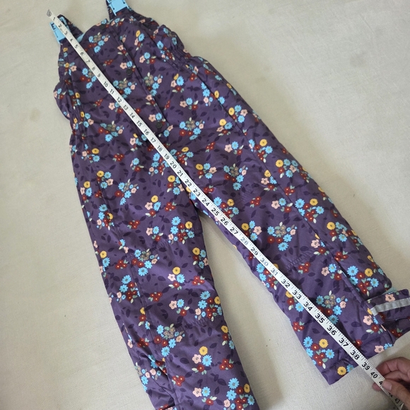 Hanna Andersson Floral Purple Kids Overalls Size 110 4t 5t Girls Snowsuit - Picture 6 of 9